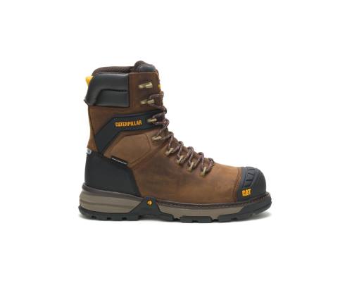 Botas De Seguridad Caterpillar CAT Excavator Superlite 8" Impermeables Thinsulate™ Carbon Composite Puntera Hombre Marrones Oscuro | CAT-798KO