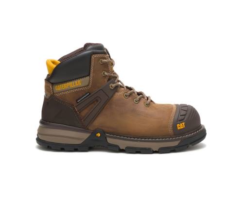 Botas De Seguridad Caterpillar CAT Excavator Superlite Impermeables Carbon Composite Puntera Hombre Marrones Beige | CAT-799KO