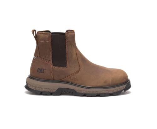 Botas De Seguridad Caterpillar CAT Exposition Chelsea Alloy Puntera Hombre Marrones | CAT-792KO