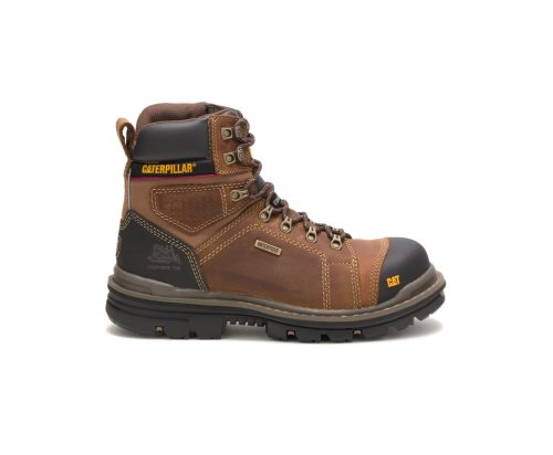 Botas De Seguridad Caterpillar CAT Hauler 6" Impermeables Composite Puntera Hombre Beige Oscuro | CAT-074KR