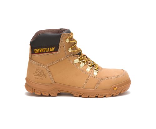 Botas De Seguridad Caterpillar CAT Outline Steel Puntera Hombre Marrones | CAT-046TM