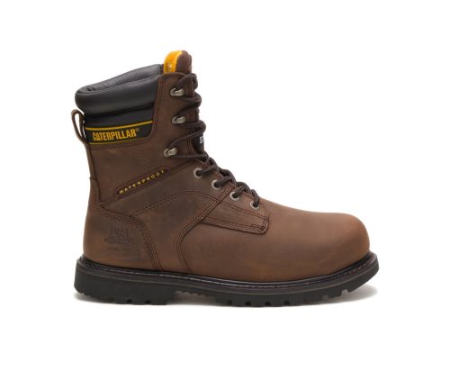 Botas De Seguridad Caterpillar CAT Salvo 8" Impermeables Steel Puntera Thinsulate™ Hombre Marrones Oscuro | CAT-697NK