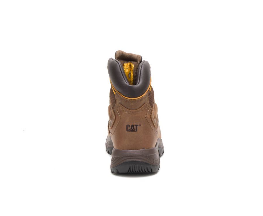 Botas De Seguridad Caterpillar CAT Diagnostic Hi Impermeables Thinsulate™ Steel Puntera Hombre Beige Oscuro | CAT-752TD