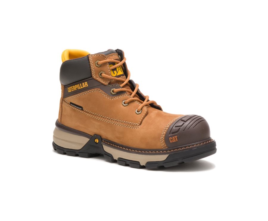 Botas De Seguridad Caterpillar CAT Excavator Superlite Impermeables Nano Puntera Mujer Marrones | CAT-459UL