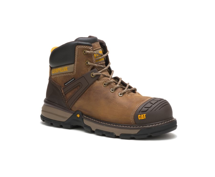 Botas De Seguridad Caterpillar CAT Excavator Superlite Impermeables Nano Puntera Hombre Verde Menta | CAT-690AM