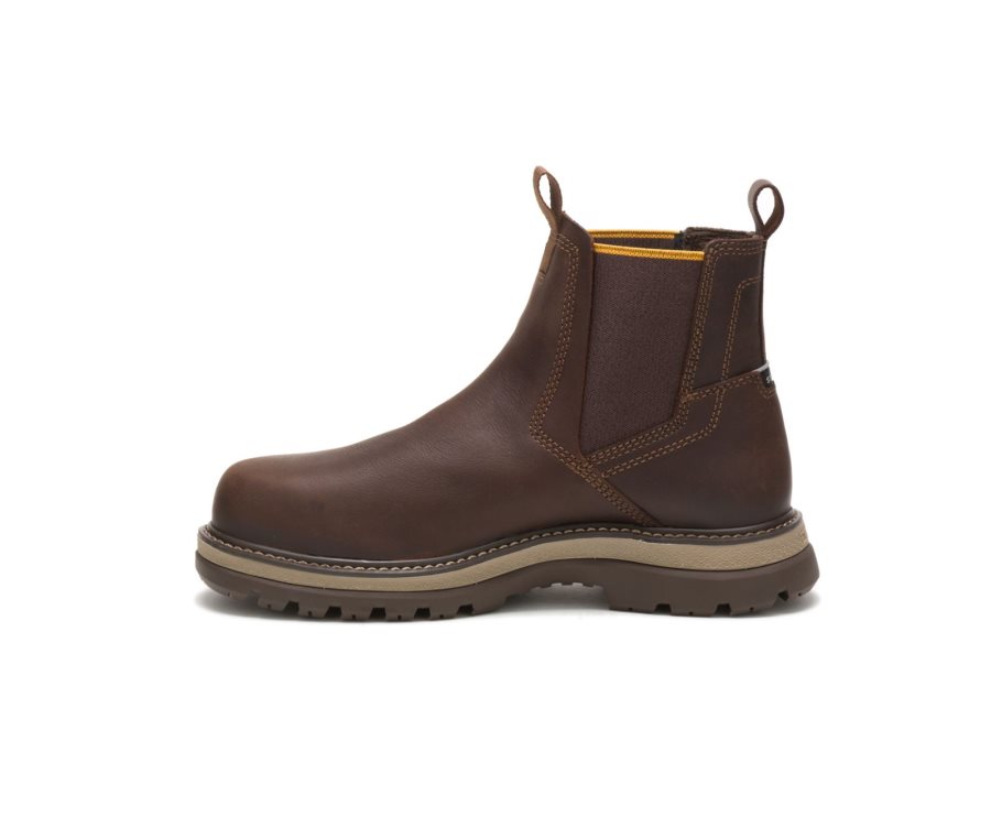 Botas De Seguridad Caterpillar CAT Fairbanks Chelsea Steel Puntera Hombre Cafe | CAT-098VG