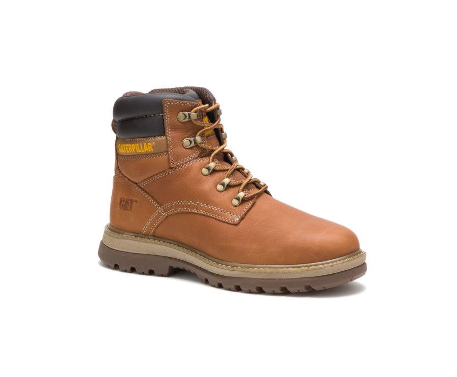 Botas De Seguridad Caterpillar CAT Fairbanks Hombre Marrones Negras | CAT-390RO