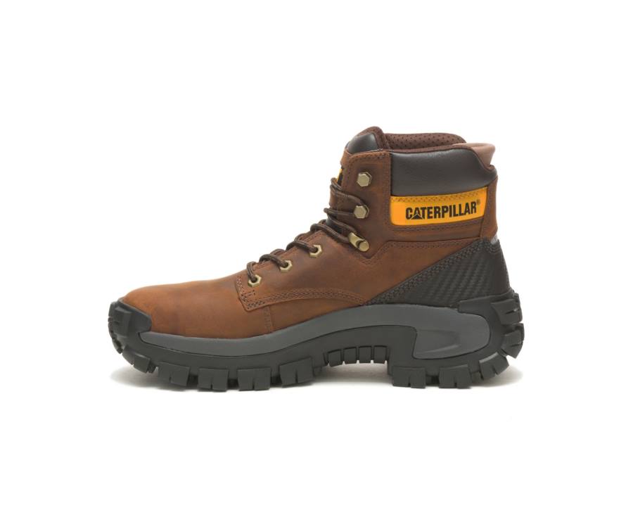 Botas De Seguridad Caterpillar CAT Invader Hi Steel Puntera Hombre Marrones Oscuro | CAT-803KO