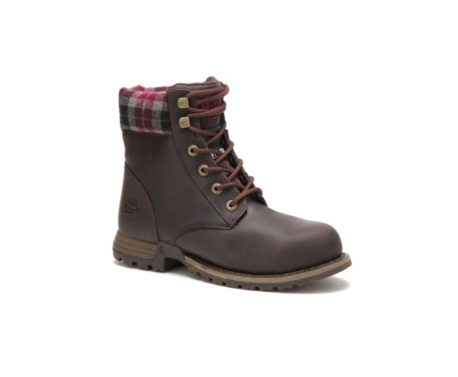 Botas De Seguridad Caterpillar CAT Kenzie Steel Puntera Mujer Chocolate | CAT-238FY