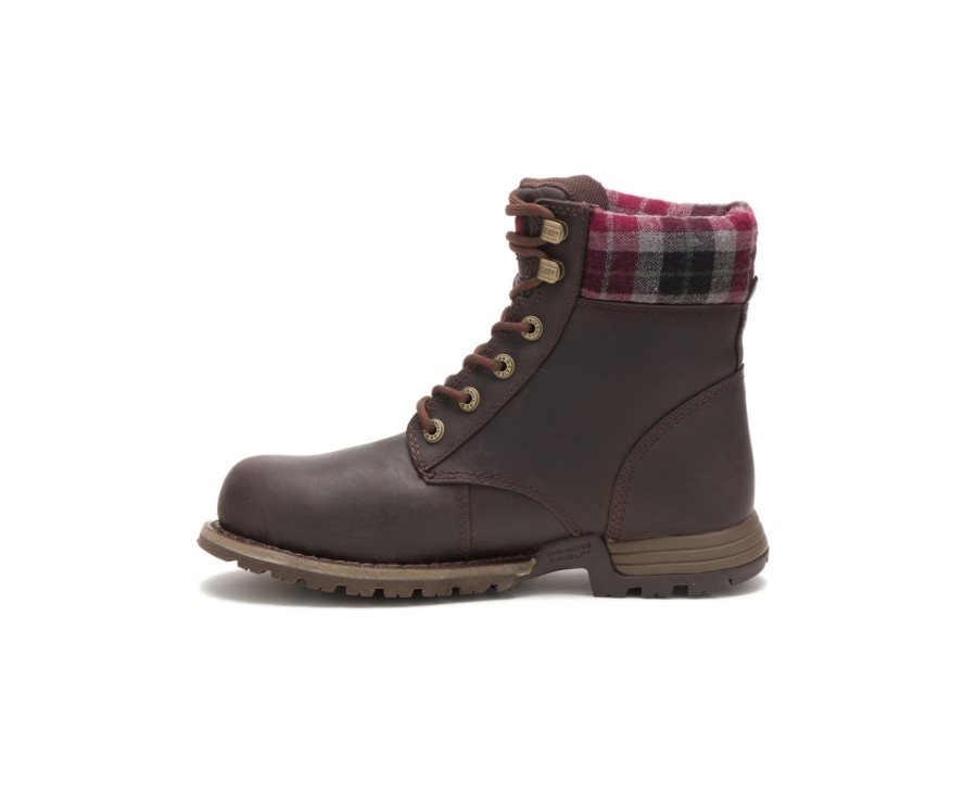 Botas De Seguridad Caterpillar CAT Kenzie Steel Puntera Mujer Chocolate | CAT-238FY