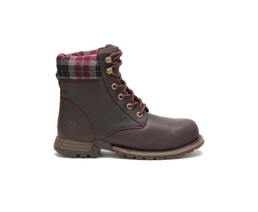 Botas De Seguridad Caterpillar CAT Kenzie Steel Puntera Mujer Chocolate | CAT-238FY