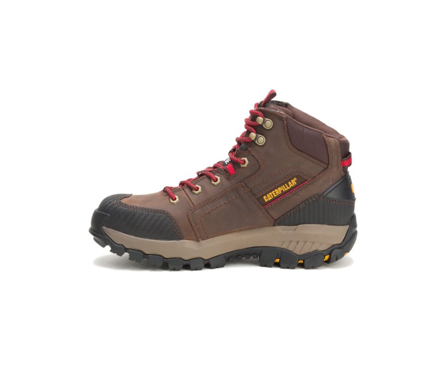 Botas De Seguridad Caterpillar CAT Navigator Mid Impermeables Steel Puntera Hombre Marrones Rojas | CAT-201RM