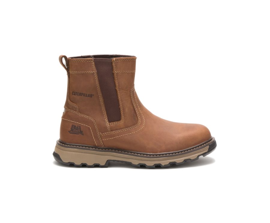 Botas De Seguridad Caterpillar CAT Pelton Trabajo Boot Hombre Beige Oscuro | CAT-915TM