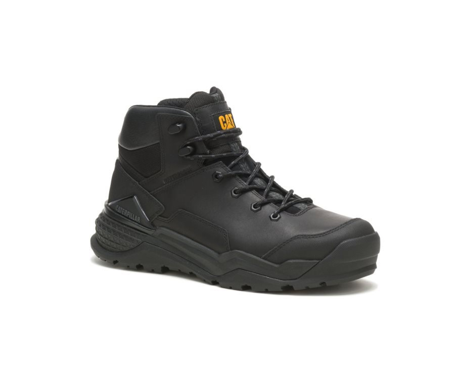 Botas De Seguridad Caterpillar CAT Provoke Mid Impermeables Hombre Negras | CAT-827WF