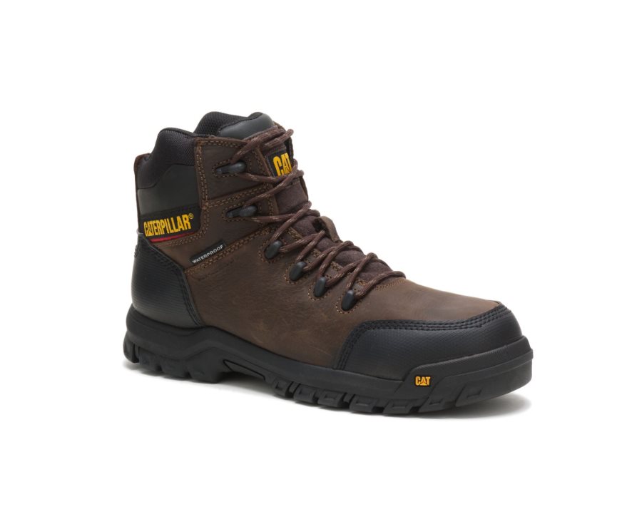 Botas De Seguridad Caterpillar CAT Resorption Impermeables Composite Puntera Hombre Marrones | CAT-621JO