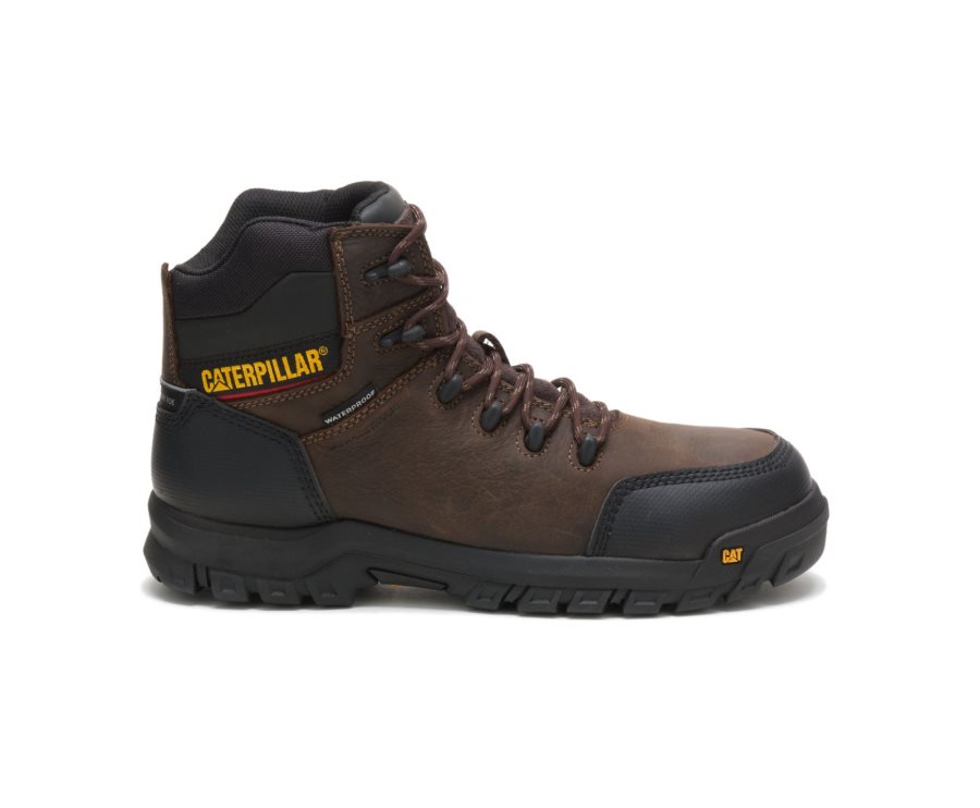 Botas De Seguridad Caterpillar CAT Resorption Impermeables Composite Puntera Hombre Marrones | CAT-621JO