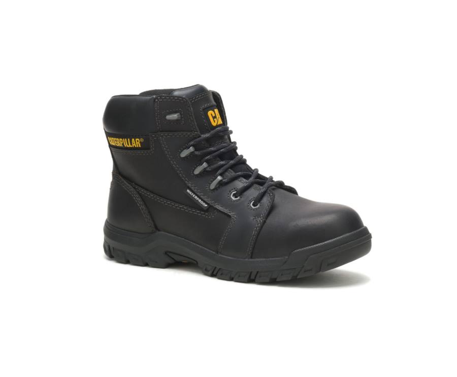 Botas De Seguridad Caterpillar CAT Resorption Impermeables Composite Puntera Mujer Negras | CAT-738KO