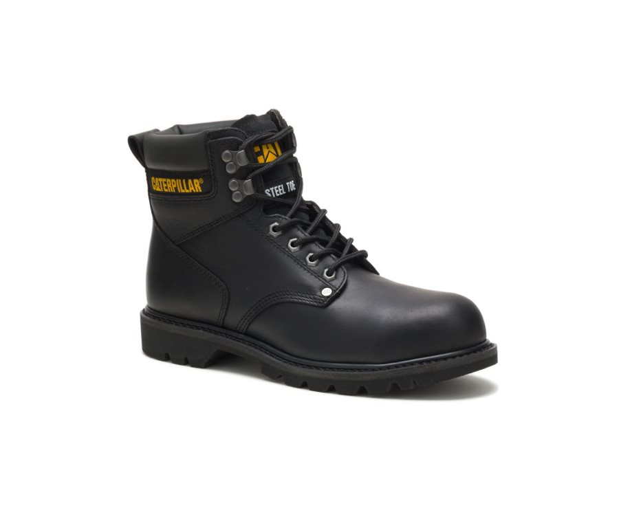 Botas De Seguridad Caterpillar CAT Second Shift Steel Puntera Hombre Negras | CAT-081GM