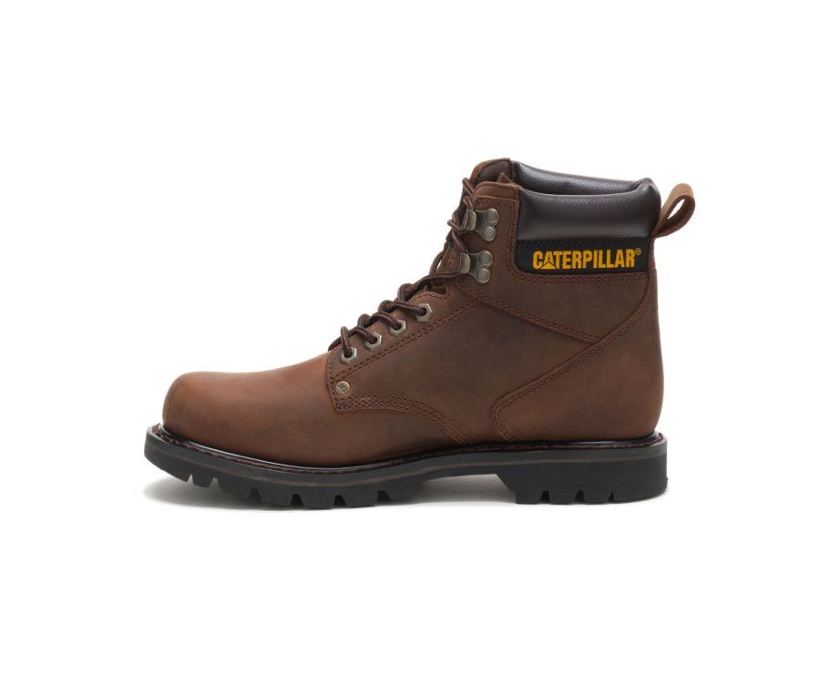 Botas De Seguridad Caterpillar CAT Second Shift Hombre Marrones Oscuro | CAT-574UY