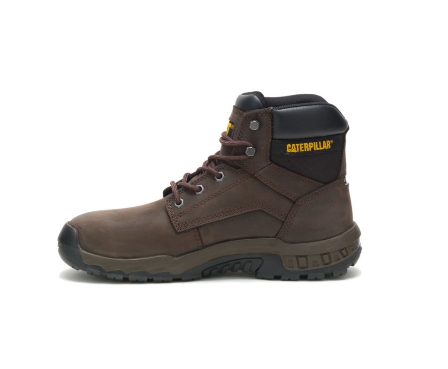 Botas De Seguridad Caterpillar CAT Upholder Impermeables Steel Puntera Hombre Chocolate Oscuro | CAT-486WF