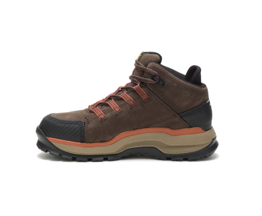 Botas De Seguridad Caterpillar CAT Utilize Impermeables Alloy Puntera Hombre Chocolate Oscuro | CAT-723TJ