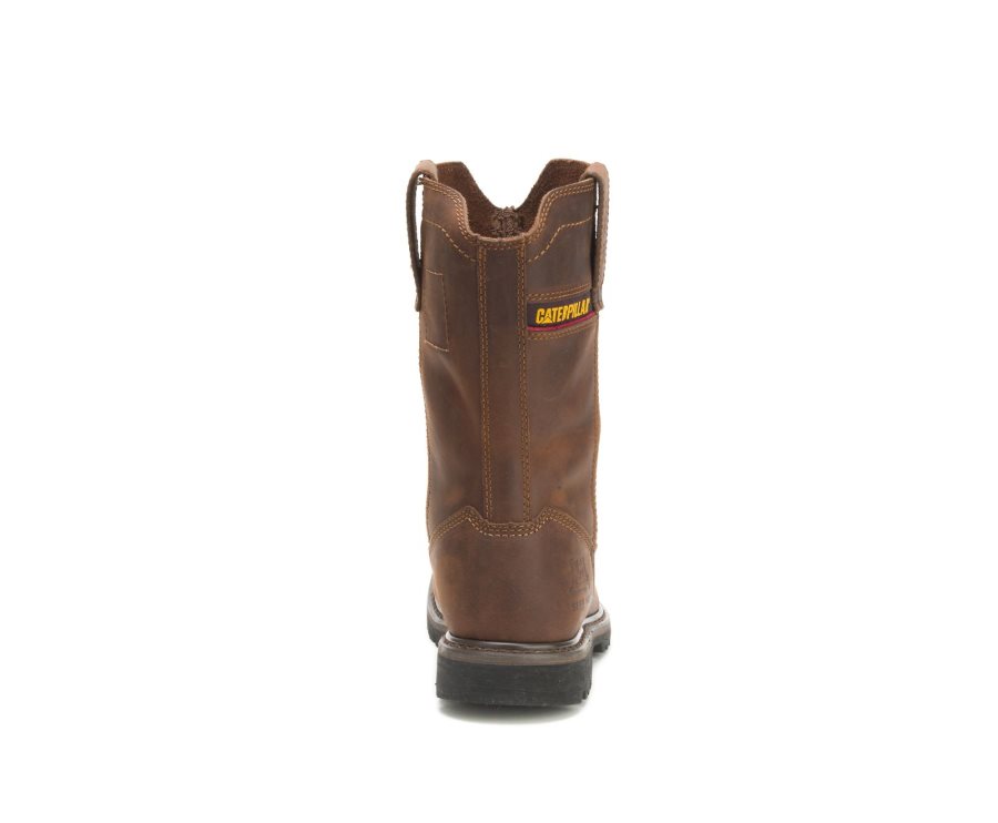 Botas De Seguridad Caterpillar CAT Wellston Pull On Steel Puntera Hombre Marrones Oscuro | CAT-348OV