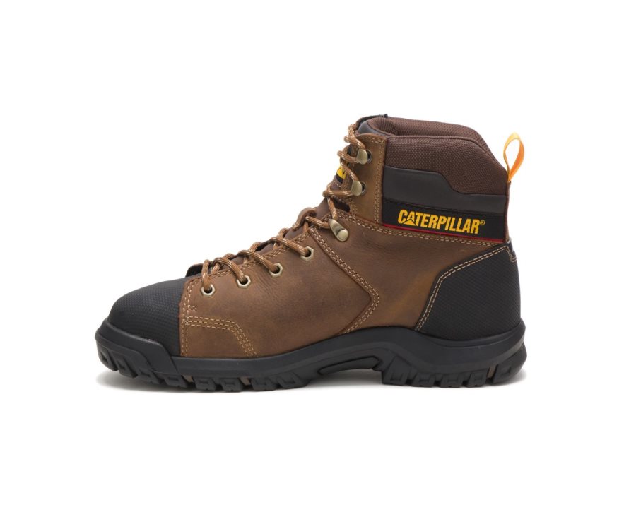 Botas De Seguridad Caterpillar CAT Wellspring Impermeables Metatarsal Guard Steel Puntera Hombre Marrones | CAT-516KO