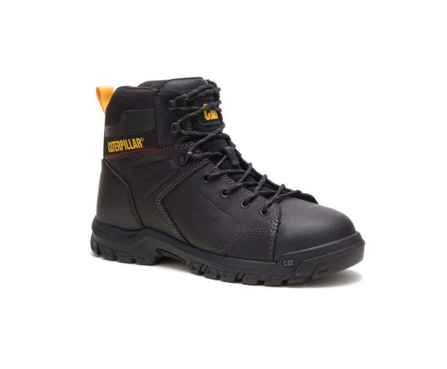 Botas De Seguridad Caterpillar CAT Wellspring Impermeables Metatarsal Guard Steel Puntera Hombre Negras | CAT-871CJ