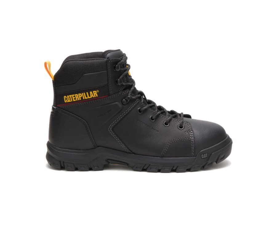 Botas De Seguridad Caterpillar CAT Wellspring Impermeables Metatarsal Guard Steel Puntera Hombre Negras | CAT-871CJ