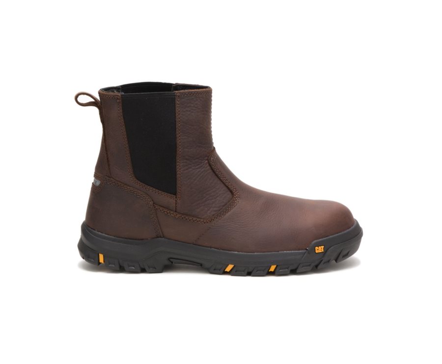 Botas De Seguridad Caterpillar CAT Wheelbase Steel Puntera Hombre Marrones Rojas | CAT-806OU