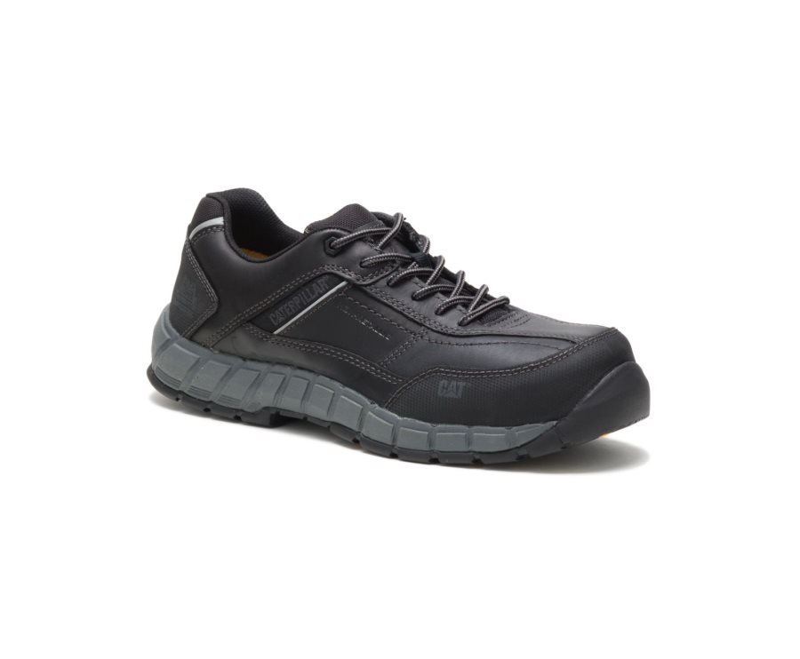 Zapatillas Caterpillar CAT Streamline Cuero Composite Puntera Hombre Negras | CAT-093GF