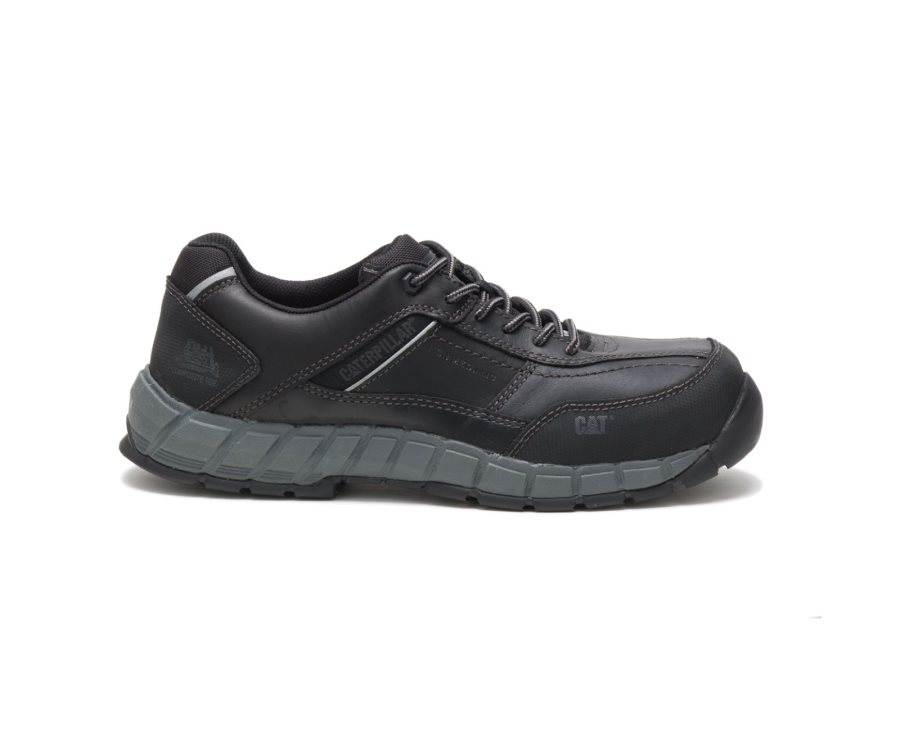 Zapatillas Caterpillar CAT Streamline Cuero Composite Puntera Hombre Negras | CAT-093GF